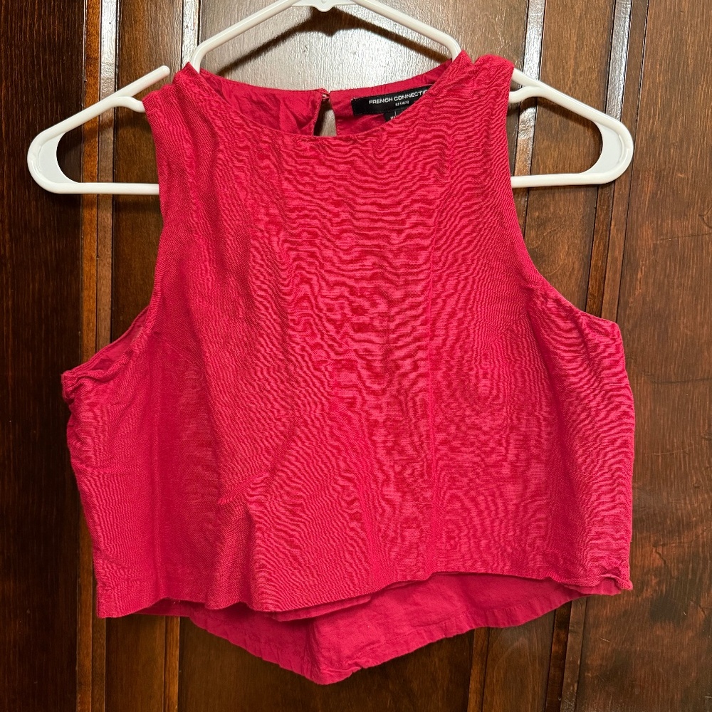 French Connection Cropped Linen Top